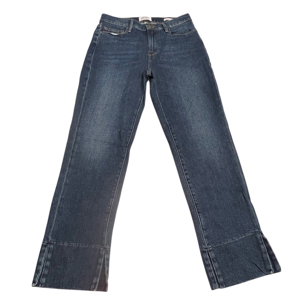 FRAME Le Nouveau Straight Split Hem Jeans Women's Size 28 Fisher Beach Denim